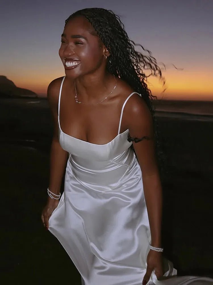 Lace - Up Maxi Dress – Beachy Vibes & Evening Glam - LUCKY COLLECTION
