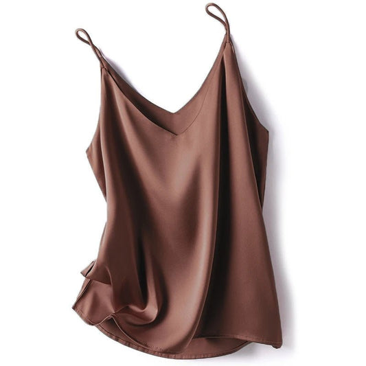 2024 Summer Camisole Slim Vest Sexy Women Sleeveless V - Neck Gray Tee Tank Tops. - LUCKY COLLECTION