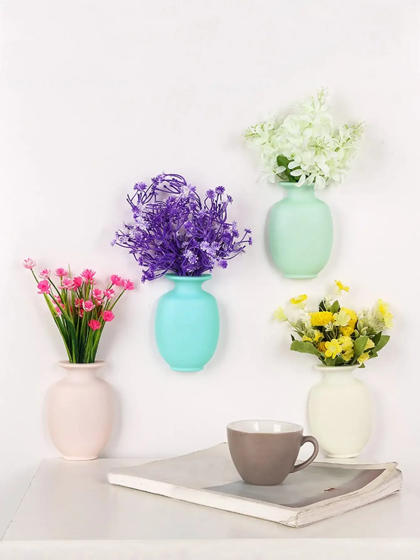 1pc-Magic Silicone Vase Wall Mount Self Adhesive Flower Pot Hanging Decorative Reusable Wall-Mounted Flower Vase Home Decor - LUCKY COLLECTION
