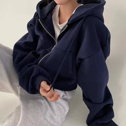 Cropped Fleece - Lined Hoodie – Cozy Yet Stylish - LUCKY COLLECTION