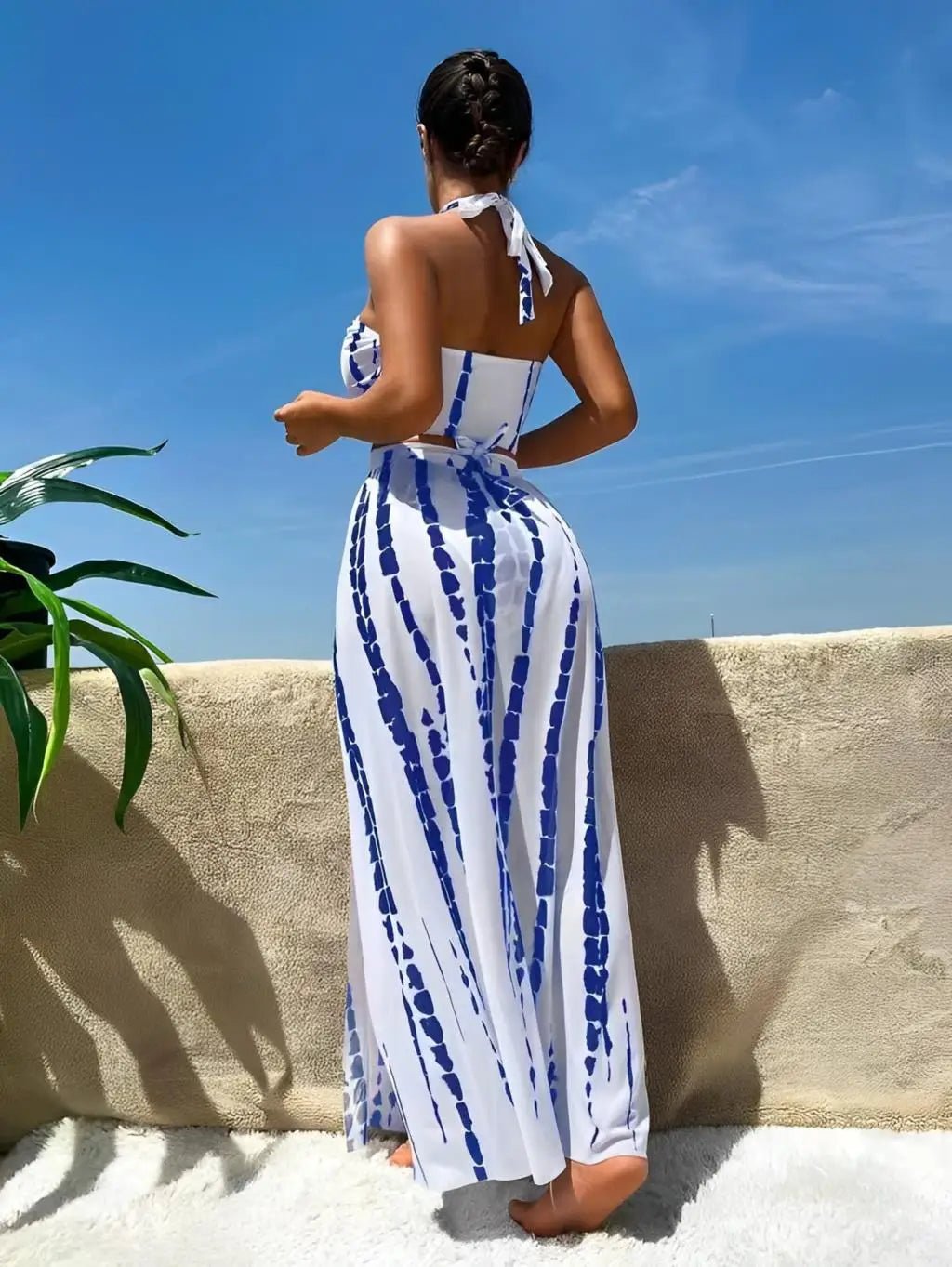 3 Pieces Halter Bikini 2025 Swimsuit Women & Beach Skirt Swimwear. - LUCKY COLLECTION