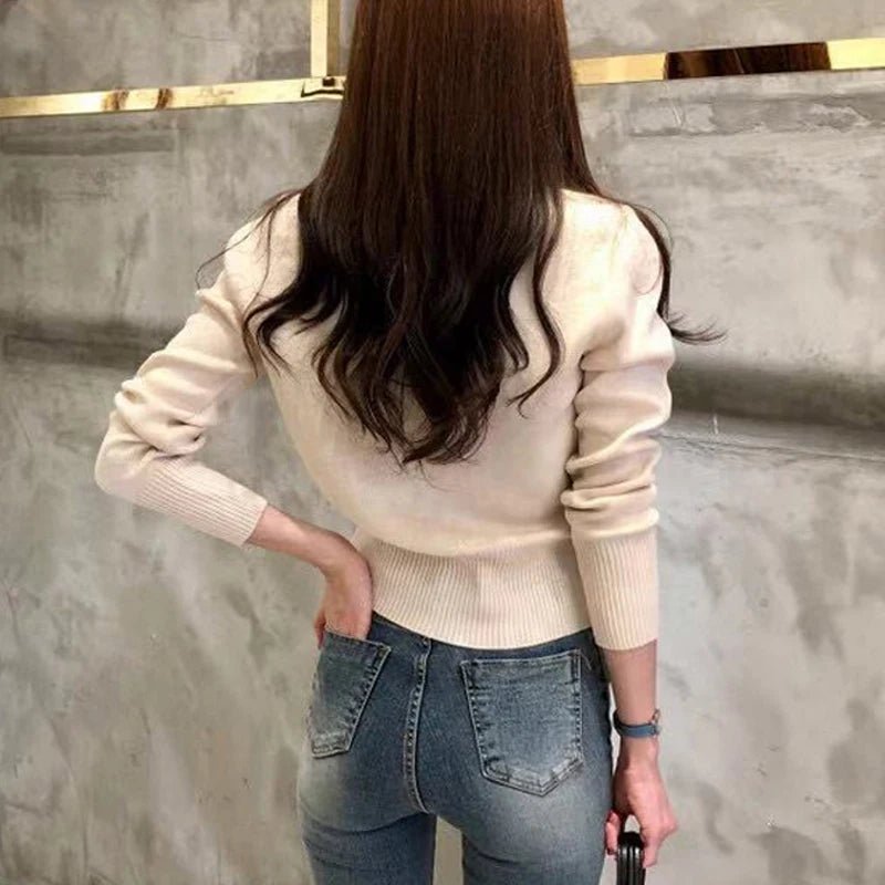 AOSSVIAO Korean Slim Chic Knitted Cardigan – Autumn/Winter 2025 Collection - LUCKY COLLECTION