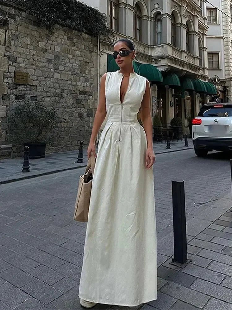 High - Street Sleeveless A - Line Dress – Trendy & Chic - LUCKY COLLECTION