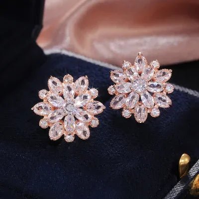 Cute Big AAAAA Bling Cubic Zirconia 925 Silver Needle Stud Earrings. - LUCKY COLLECTION