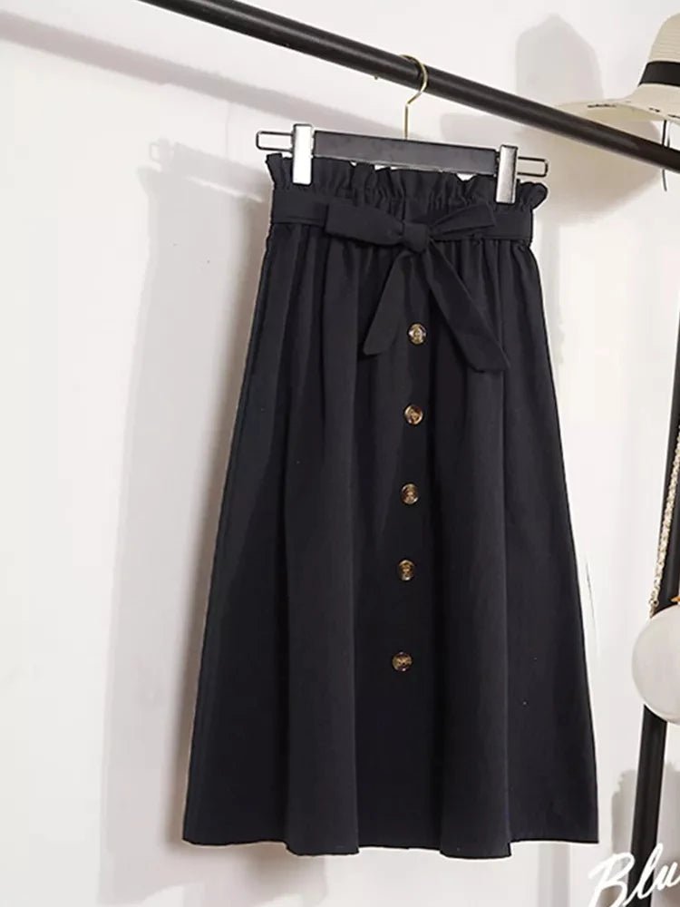 Elegant Pleated High - Waist Midi Skirt – Versatile & Chic - LUCKY COLLECTION