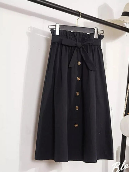 Elegant Pleated High - Waist Midi Skirt – Versatile & Chic - LUCKY COLLECTION