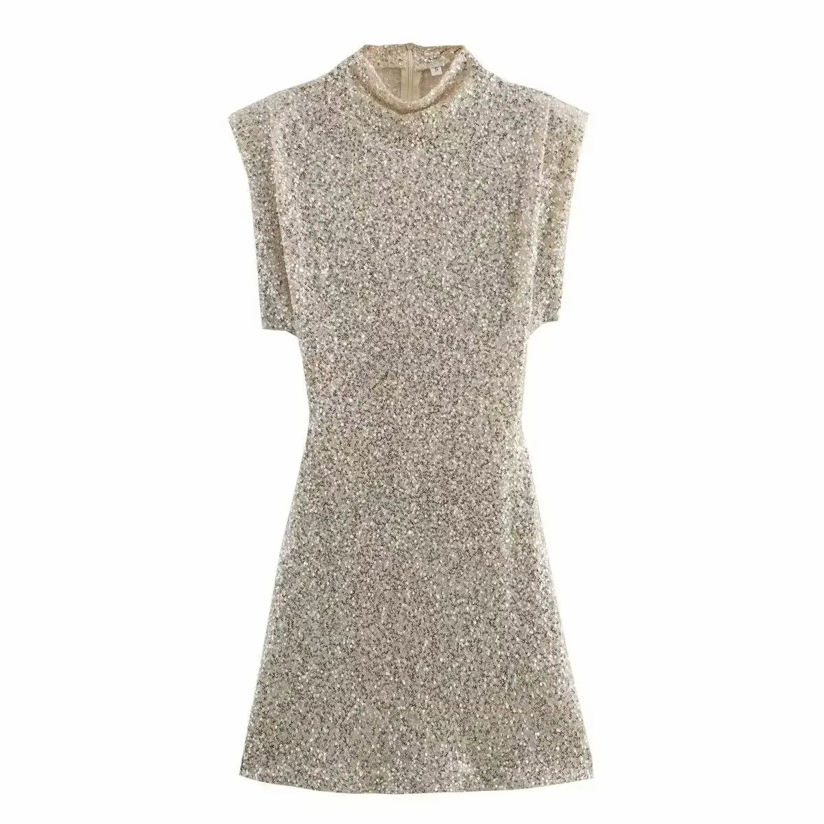 Glamorous Sequin High Waist Dress – Sleeveless Slim Party Look for Effortless Elegance - LUCKY COLLECTION