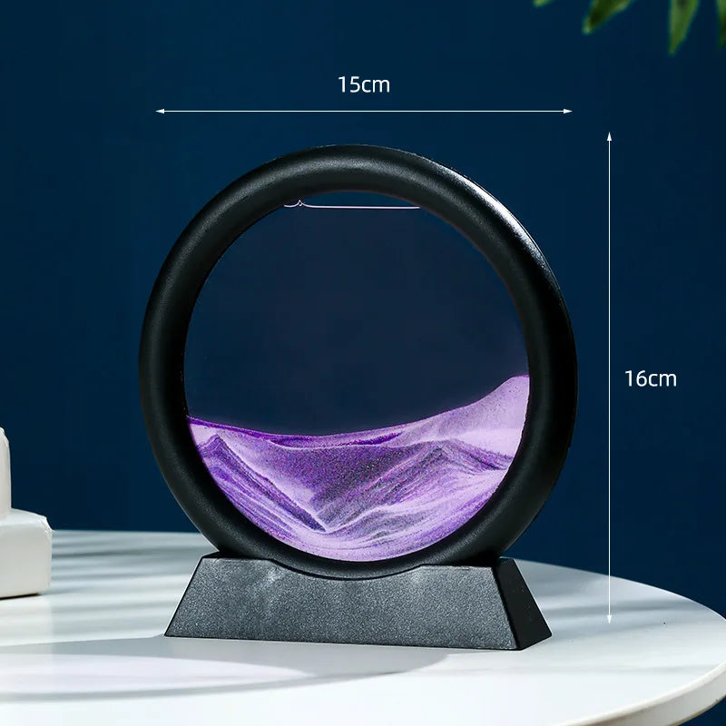 Sandscape Moving Sand Art Frame Quicksand 3D Dynamic Liquid Hourglass Kinetic Sand Painting Flowing Sand Office Home Decor Gifts
