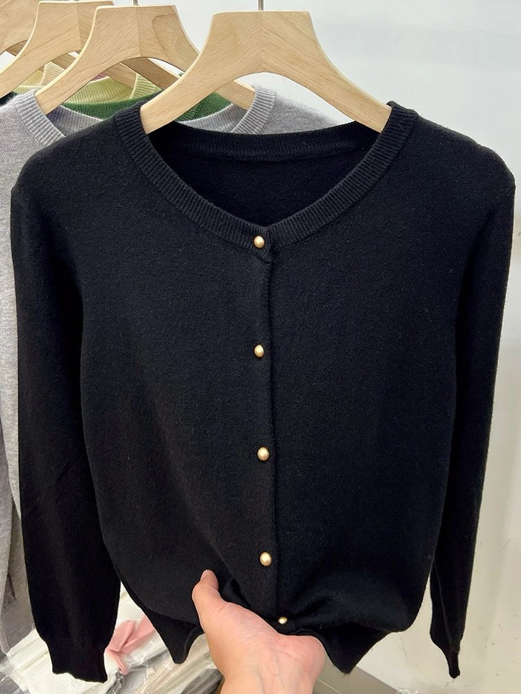 Basic Knitwear Long Sleeve Cardigan – Everyday Comfort - LUCKY COLLECTION