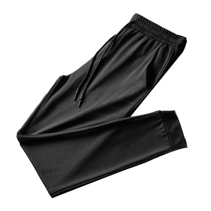 Casual Men Trousers Male Joggers Pants Feather Print Pockets Lace - up Sweatpants Stretchy - LUCKY COLLECTION