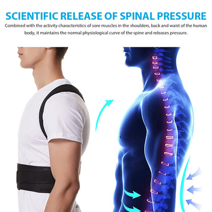 Back Brace Posture Corrector for Women & Men, Adjustable Back Lumbar Support Belt Shoulder Posture Support for Improve Scoliosis - LUCKY COLLECTION