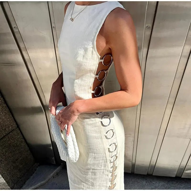 Hollow - Out Maxi Dress – Sleek & Stunning for Any Occasion - LUCKY COLLECTION