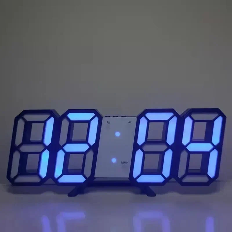 3D LED Digital Alarm Clock Wall Clock Times Date Temperature Suitable for Home Kitchen Clock Decoration Clocks Decor Garden - LUCKY COLLECTION