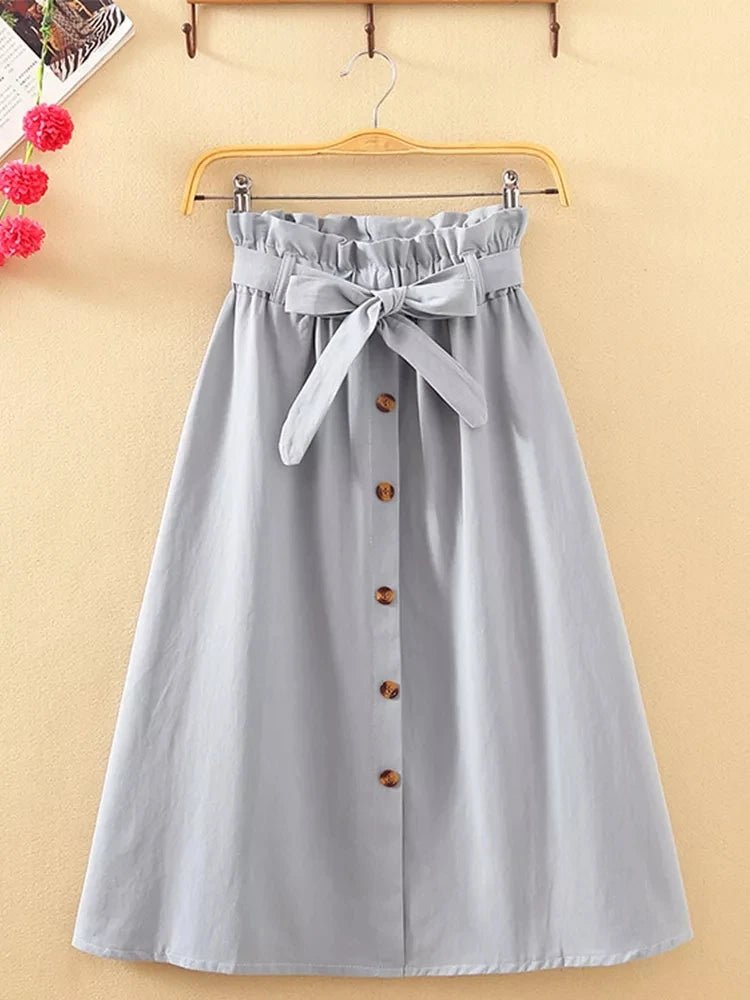 Elegant Pleated High - Waist Midi Skirt – Versatile & Chic - LUCKY COLLECTION