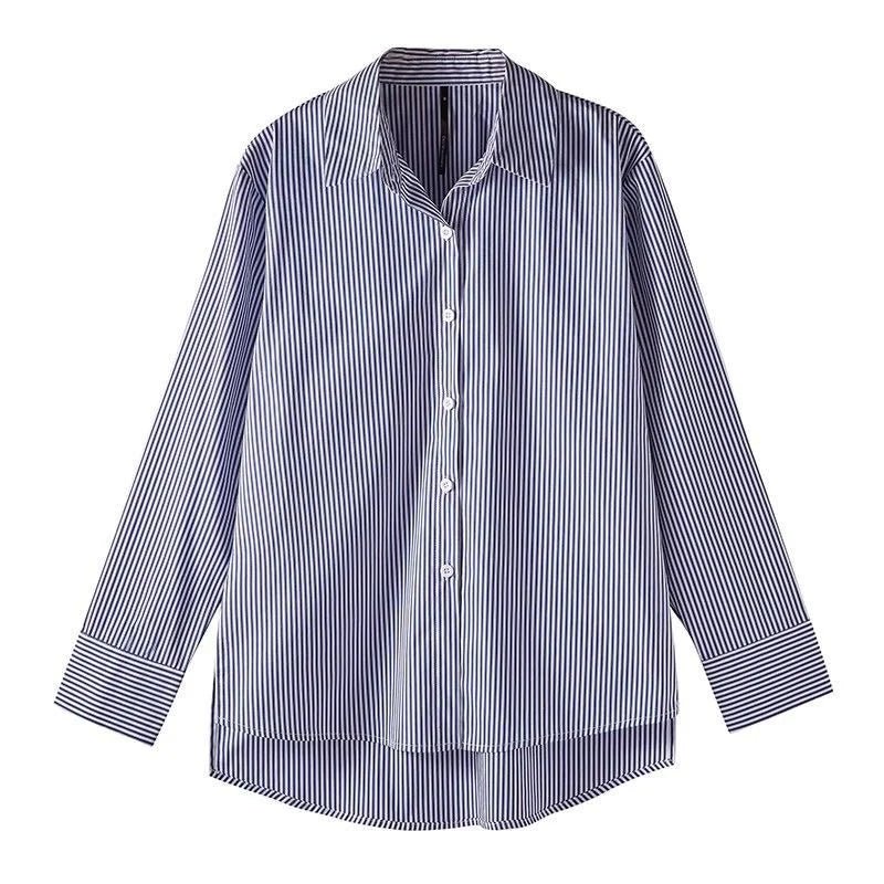 Classic Striped Lantern Sleeve Blouse – A Statement Piece - LUCKY COLLECTION