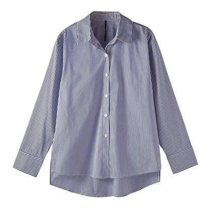 Classic Striped Lantern Sleeve Blouse – A Statement Piece - LUCKY COLLECTION