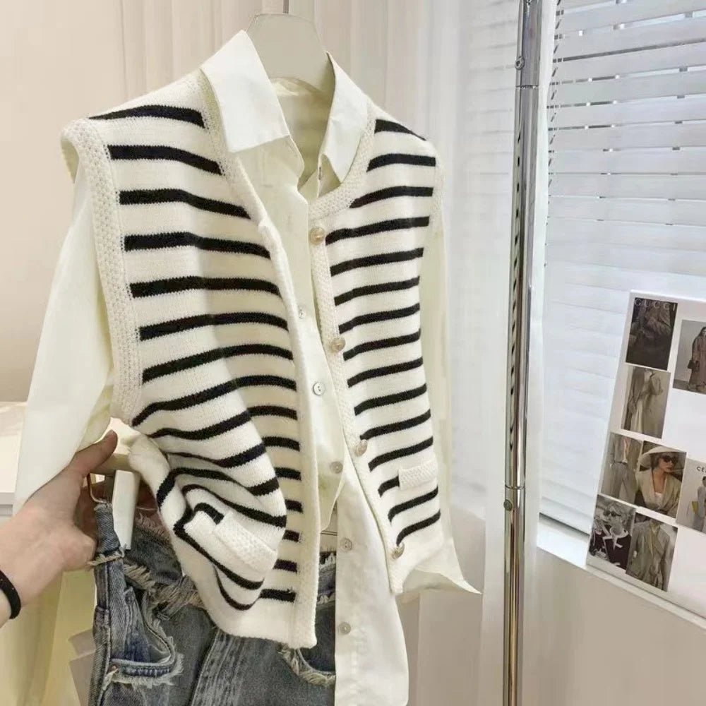 Korean Chic Knit Vest – Office to Casual Wear - LUCKY COLLECTION