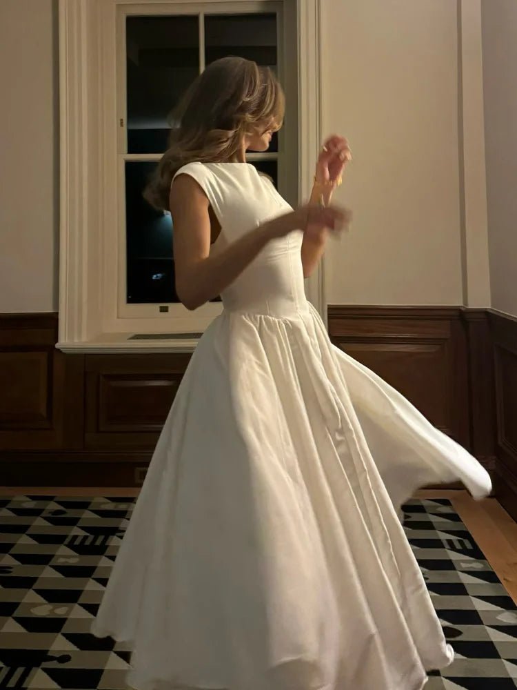 Romantic Pleated A - Line Party Dress – Elegant Backless Clubwear - LUCKY COLLECTION