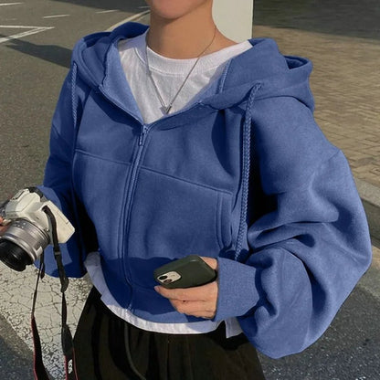 Cropped Fleece - Lined Hoodie – Cozy Yet Stylish - LUCKY COLLECTION