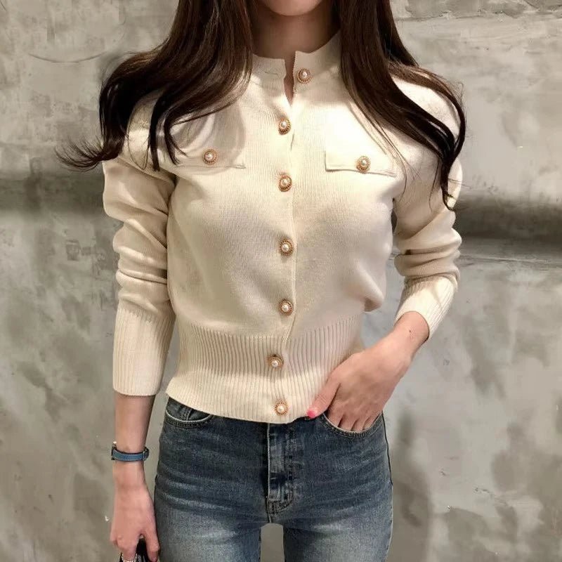 AOSSVIAO Korean Slim Chic Knitted Cardigan – Autumn/Winter 2025 Collection - LUCKY COLLECTION