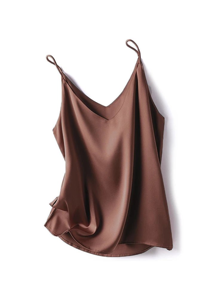2024 Summer Camisole Slim Vest Sexy Women Sleeveless V - Neck Gray Tee Tank Tops. - LUCKY COLLECTION