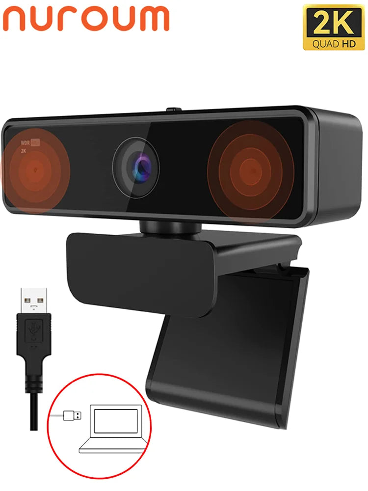 V11 2K Webcam for PC, 1080P 60FPS FHD 90° Web Camera with Microphone&Privacy Cover,USB Plug&Play for Mac/Laptop/Desktop/Computer - LUCKY COLLECTION
