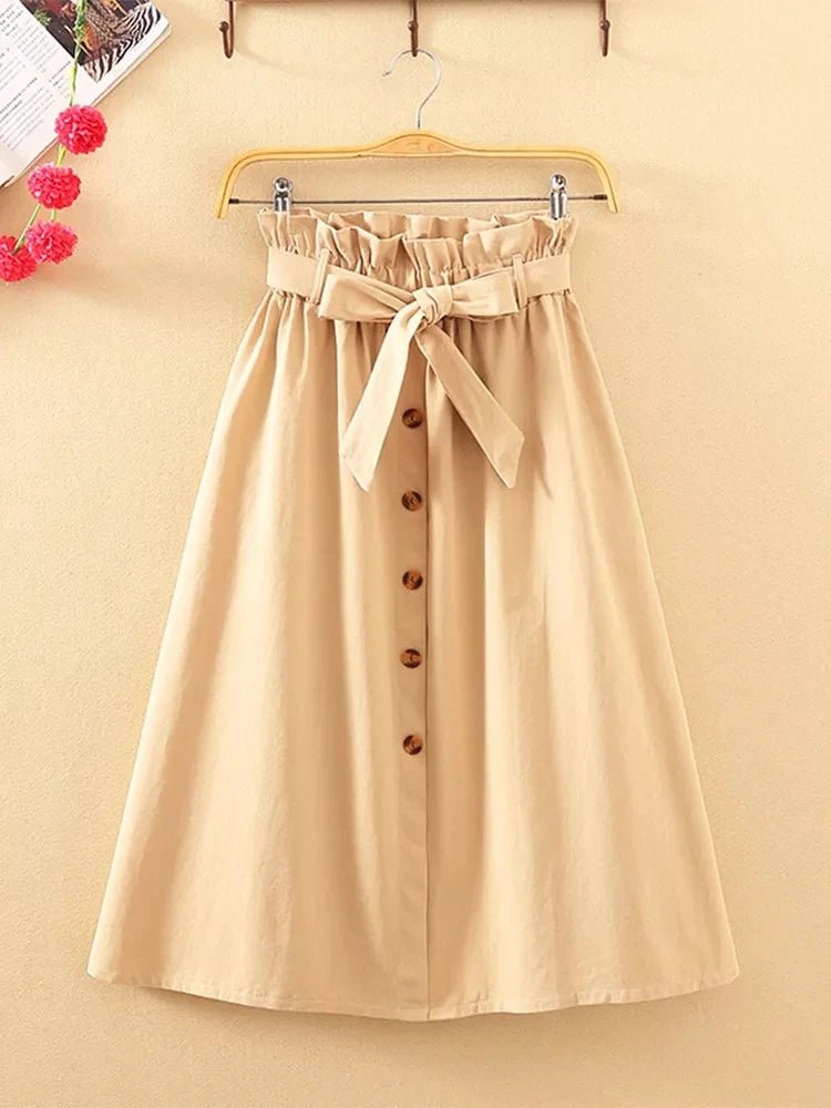 Elegant Pleated High - Waist Midi Skirt – Versatile & Chic - LUCKY COLLECTION