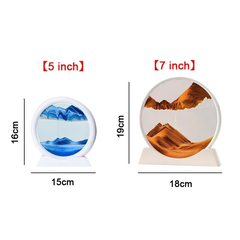 Sandscape Moving Sand Art Frame Quicksand 3D Dynamic Liquid Hourglass Kinetic Sand Painting Flowing Sand Office Home Decor Gifts - LUCKY COLLECTION