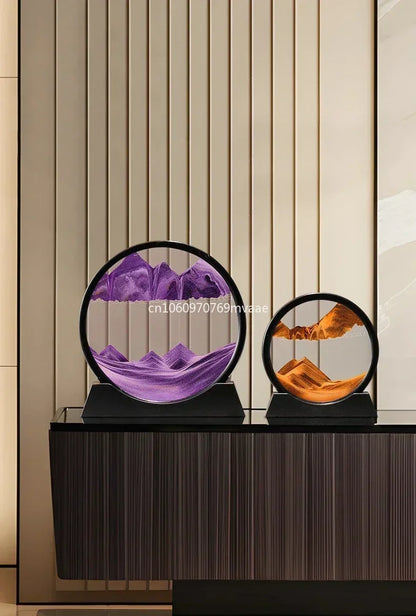 Sandscape Moving Sand Art Frame Quicksand 3D Dynamic Liquid Hourglass Kinetic Sand Painting Flowing Sand Office Home Decor Gifts - LUCKY COLLECTION