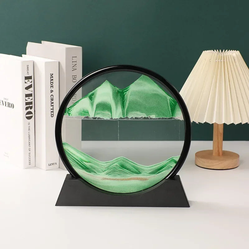 Sandscape Moving Sand Art Frame Quicksand 3D Dynamic Liquid Hourglass Kinetic Sand Painting Flowing Sand Office Home Decor Gifts - LUCKY COLLECTION