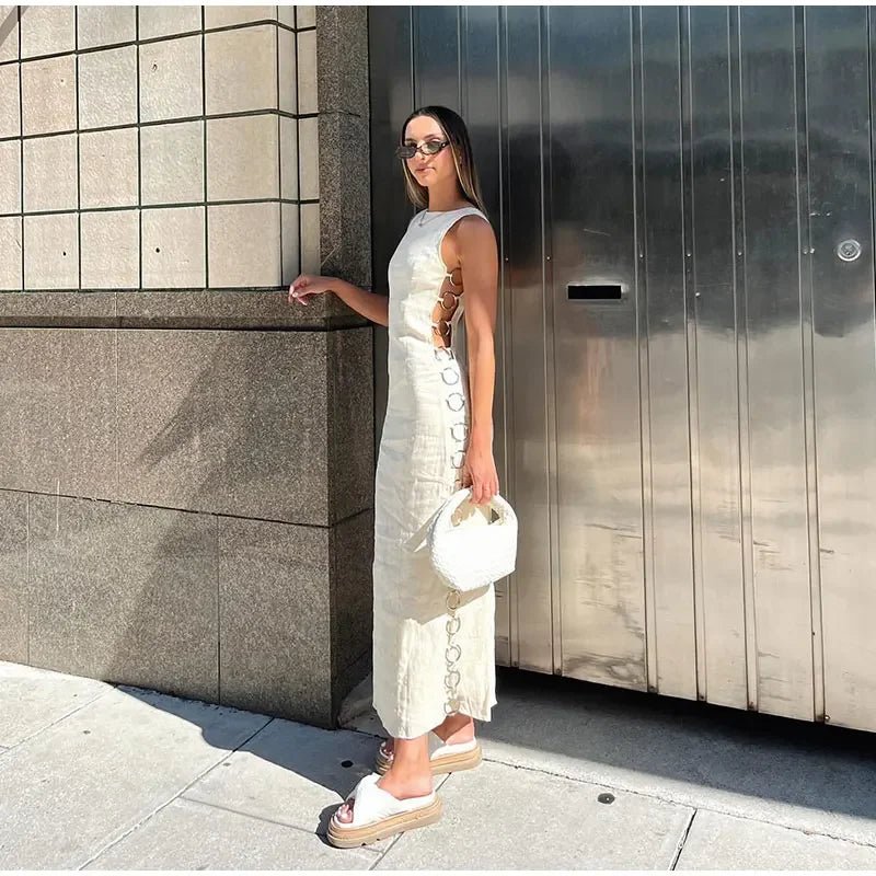 Hollow - Out Maxi Dress – Sleek & Stunning for Any Occasion - LUCKY COLLECTION
