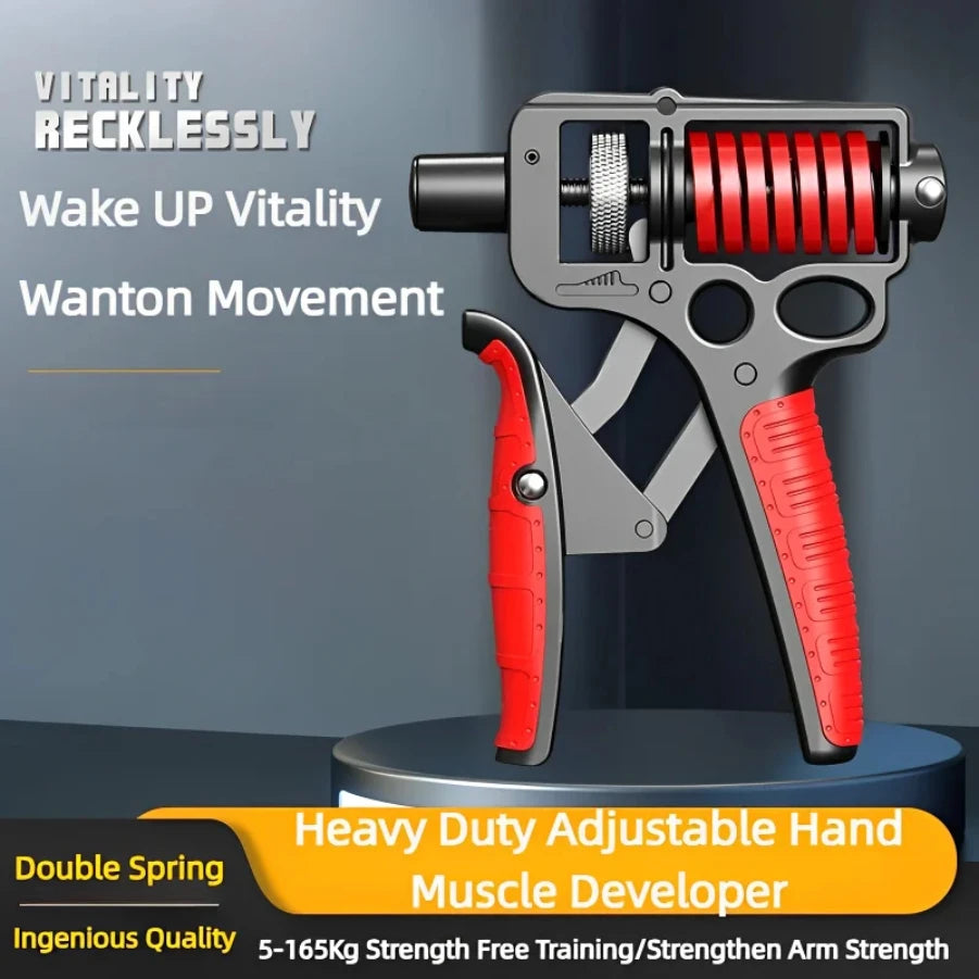 5-165Kg Adjustable Heavy Hand Grip Exercise Strengthener Gripper Finger Expander Arm Wrist Forearm Trainers Fitness Steel Spring - LUCKY COLLECTION
