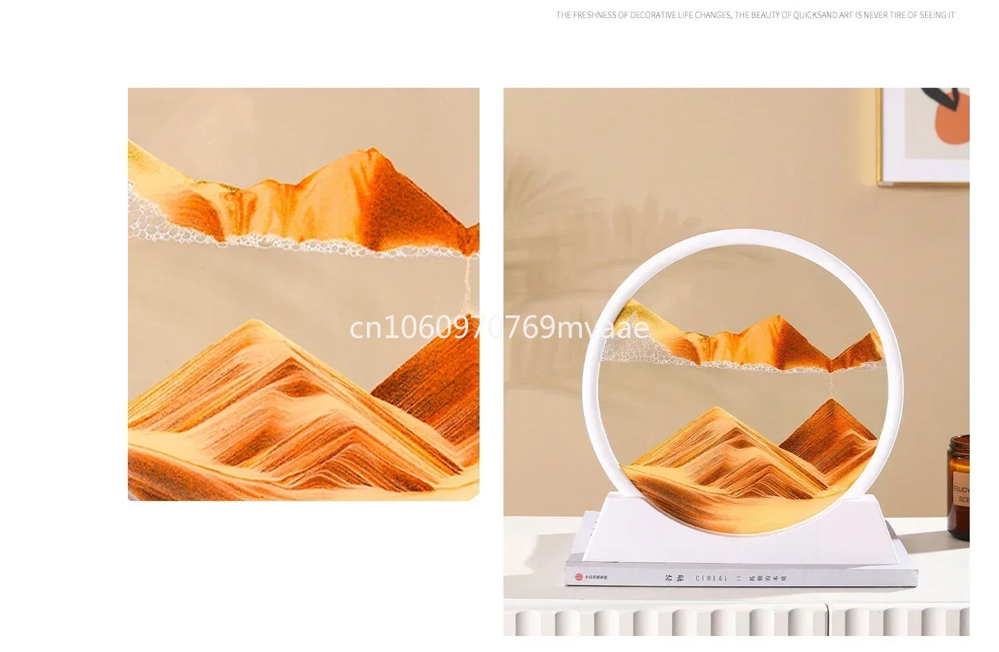 Sandscape Moving Sand Art Frame Quicksand 3D Dynamic Liquid Hourglass Kinetic Sand Painting Flowing Sand Office Home Decor Gifts - LUCKY COLLECTION