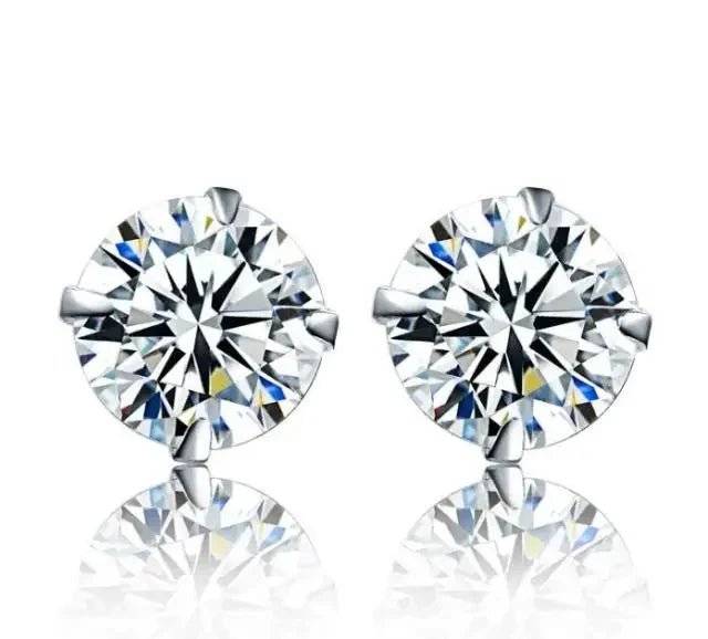 100% Real 925 Sterling Silver Jewelry Women Fashion Cute Tiny Clear Crystal. - LUCKY COLLECTION