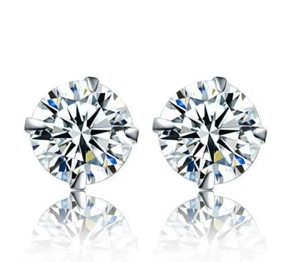 100% Real 925 Sterling Silver Jewelry Women Fashion Cute Tiny Clear Crystal. - LUCKY COLLECTION