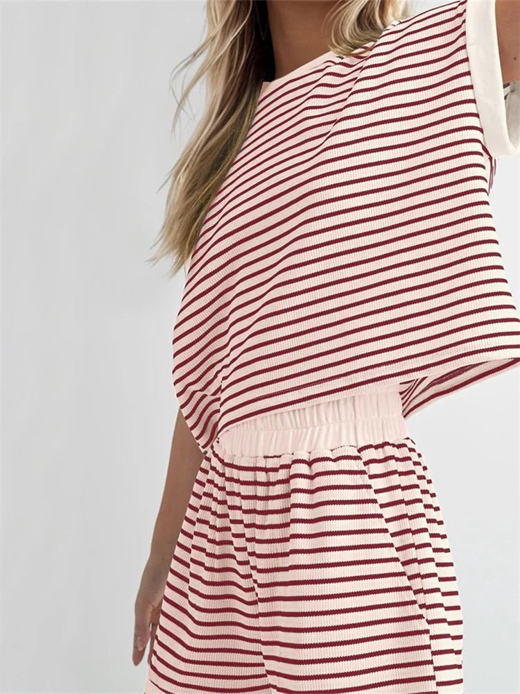 Striped Knitted Shorts Set – Perfect Summer Streetwear - LUCKY COLLECTION