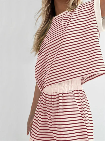 Striped Knitted Shorts Set – Perfect Summer Streetwear - LUCKY COLLECTION