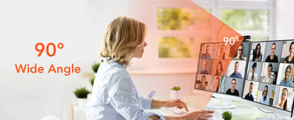 V11 2K Webcam for PC, 1080P 60FPS FHD 90° Web Camera with Microphone&Privacy Cover,USB Plug&Play for Mac/Laptop/Desktop/Computer - LUCKY COLLECTION