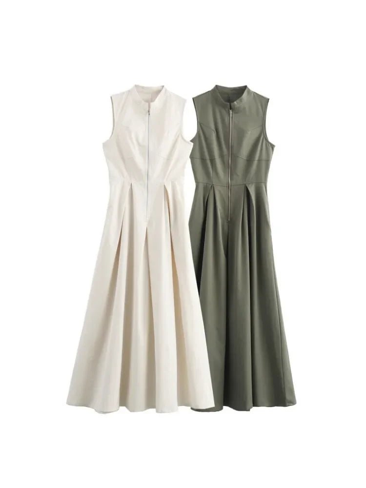 High - Street Sleeveless A - Line Dress – Trendy & Chic - LUCKY COLLECTION