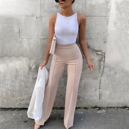 Women's Slim Bell - Bottoms Trousers Trendy Spring Autumn Pants Office Lady Solid Color Flared Trousers - LUCKY COLLECTION