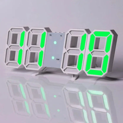 3D LED Digital Alarm Clock Wall Clock Times Date Temperature Suitable for Home Kitchen Clock Decoration Clocks Decor Garden - LUCKY COLLECTION