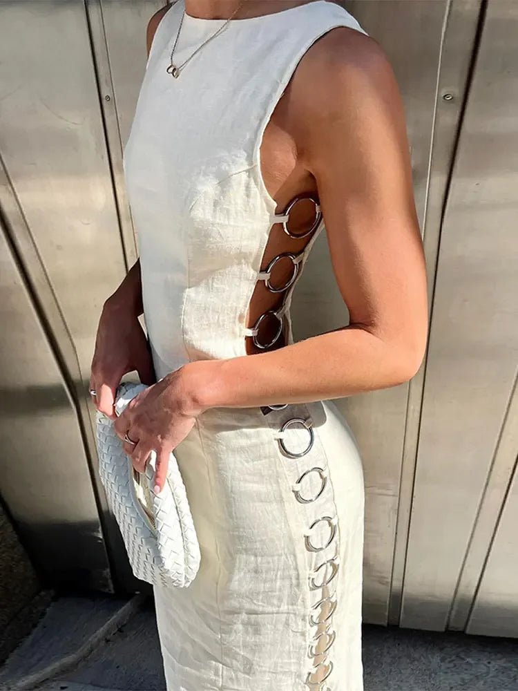 Hollow - Out Maxi Dress – Sleek & Stunning for Any Occasion - LUCKY COLLECTION