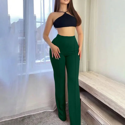 Women's Slim Bell - Bottoms Trousers Trendy Spring Autumn Pants Office Lady Solid Color Flared Trousers - LUCKY COLLECTION