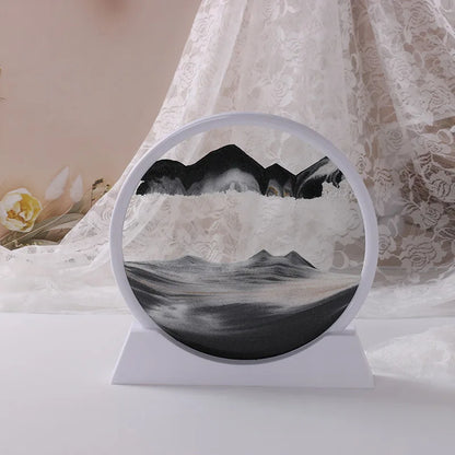 Sandscape Moving Sand Art Frame Quicksand 3D Dynamic Liquid Hourglass Kinetic Sand Painting Flowing Sand Office Home Decor Gifts
