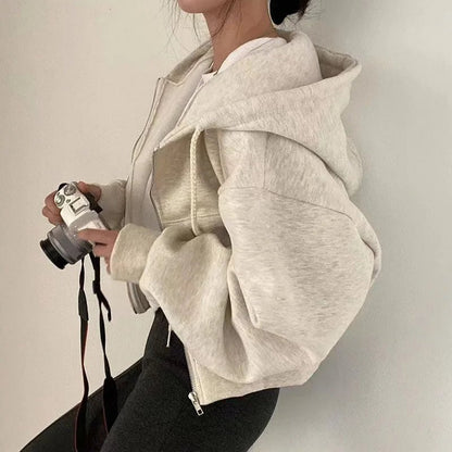 Cropped Fleece - Lined Hoodie – Cozy Yet Stylish - LUCKY COLLECTION