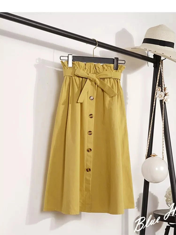 Elegant Pleated High - Waist Midi Skirt – Versatile & Chic - LUCKY COLLECTION