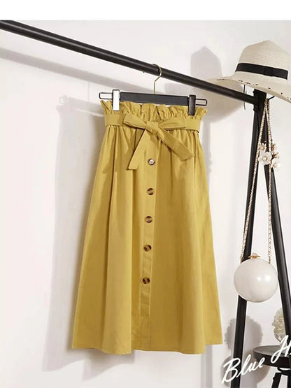 Elegant Pleated High - Waist Midi Skirt – Versatile & Chic - LUCKY COLLECTION
