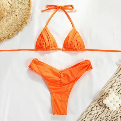 Bandage Bikinis Set Sexy Bikini Sets Solid Swimsuit Women Beachwear 2025 - LUCKY COLLECTION