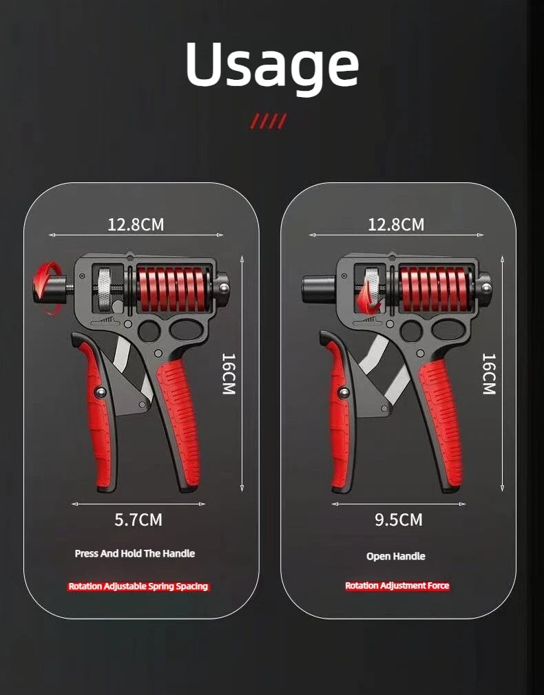 5-165Kg Adjustable Heavy Hand Grip Exercise Strengthener Gripper Finger Expander Arm Wrist Forearm Trainers Fitness Steel Spring - LUCKY COLLECTION