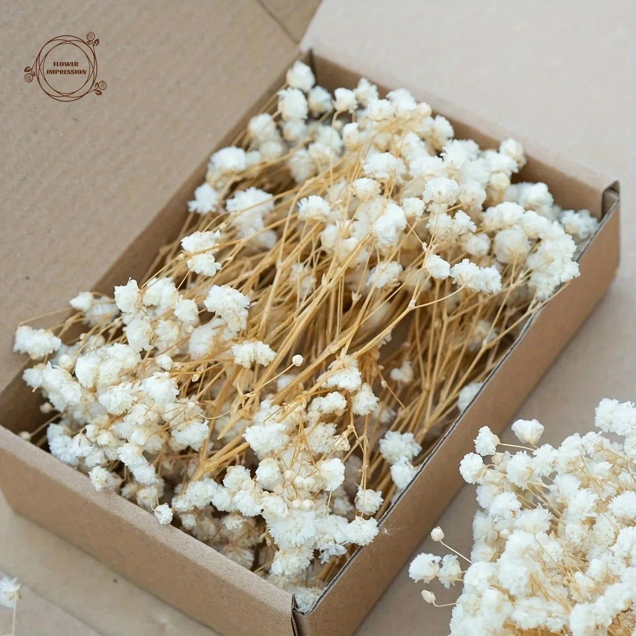 50pcs Dry Flowers Baby's Breath Bouquet Gypsophila Floral Arrangement Wedding Party Decor Vase DIY Table Pampas Grass Decoration - LUCKY COLLECTION